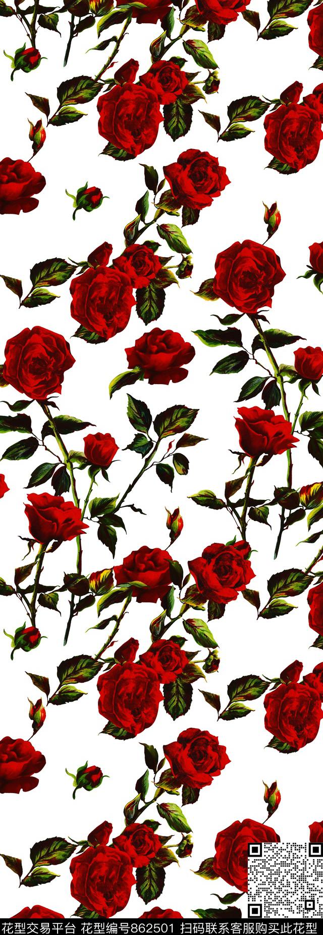 长巾大牌花卉数码印花华亿平台下载（图片编号: 862501） - 瓦栏（Walan）