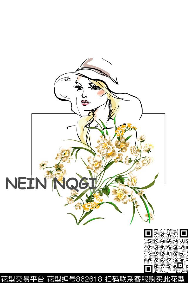 定位英文兰花数码印花华亿平台下载（图片编号: 862618） - 瓦栏（Walan）