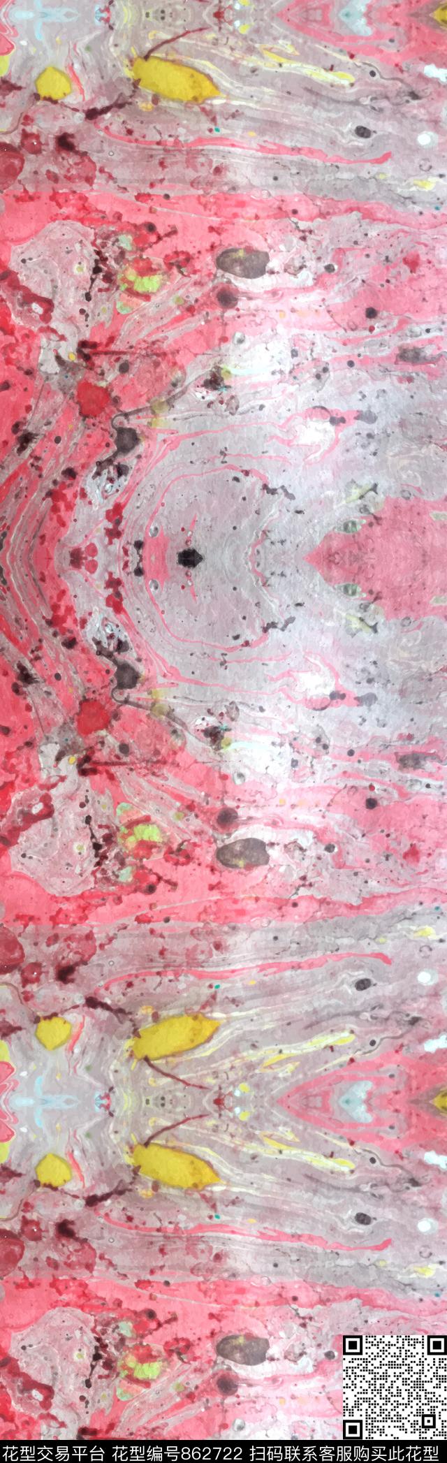 抽象色彩斑斓涂鸦传统印花华亿平台下载（图片编号: 862722） - 瓦栏（Walan）