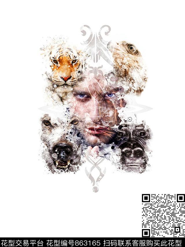 动物欧式时尚数码印花华亿平台下载（图片编号: 863165） - 瓦栏（Walan）