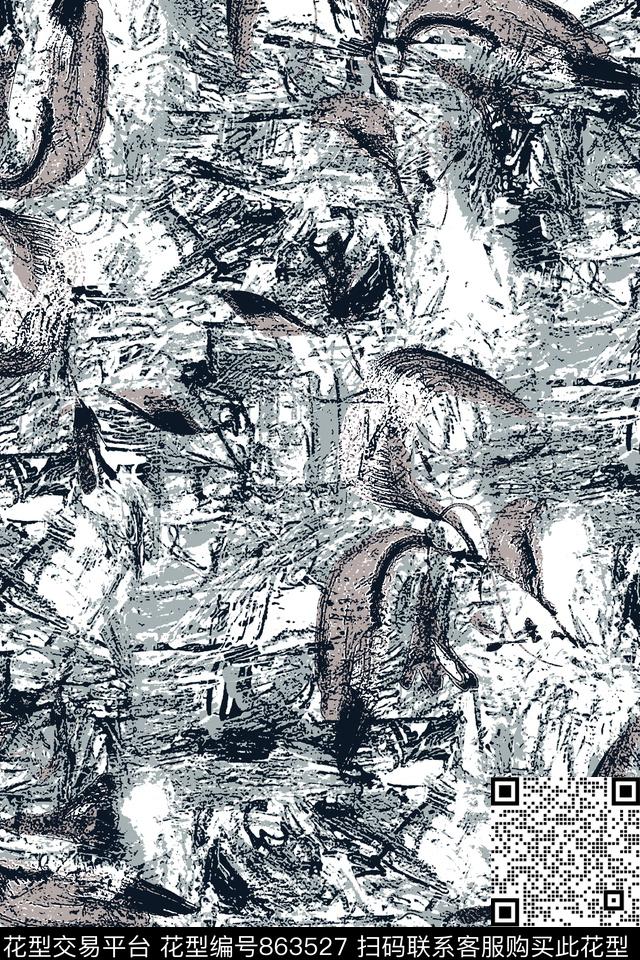 抽象纹理肌理纺理树叶传统印花华亿平台下载（图片编号: 863527） - 瓦栏（Walan）