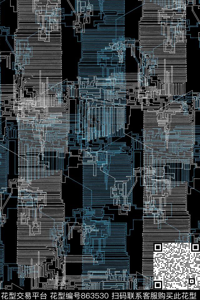 几何线条男装夹克华亿平台传统印花华亿平台下载（图片编号: 863530） - 瓦栏（Walan）