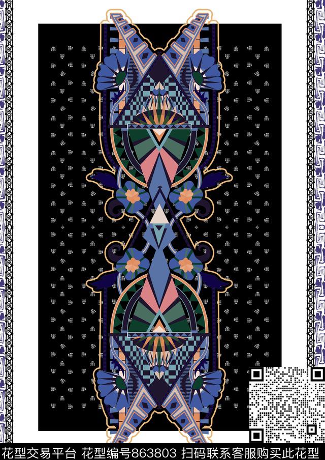 复古中国风巴洛克数码印花华亿平台下载（图片编号: 863803） - 瓦栏（Walan）