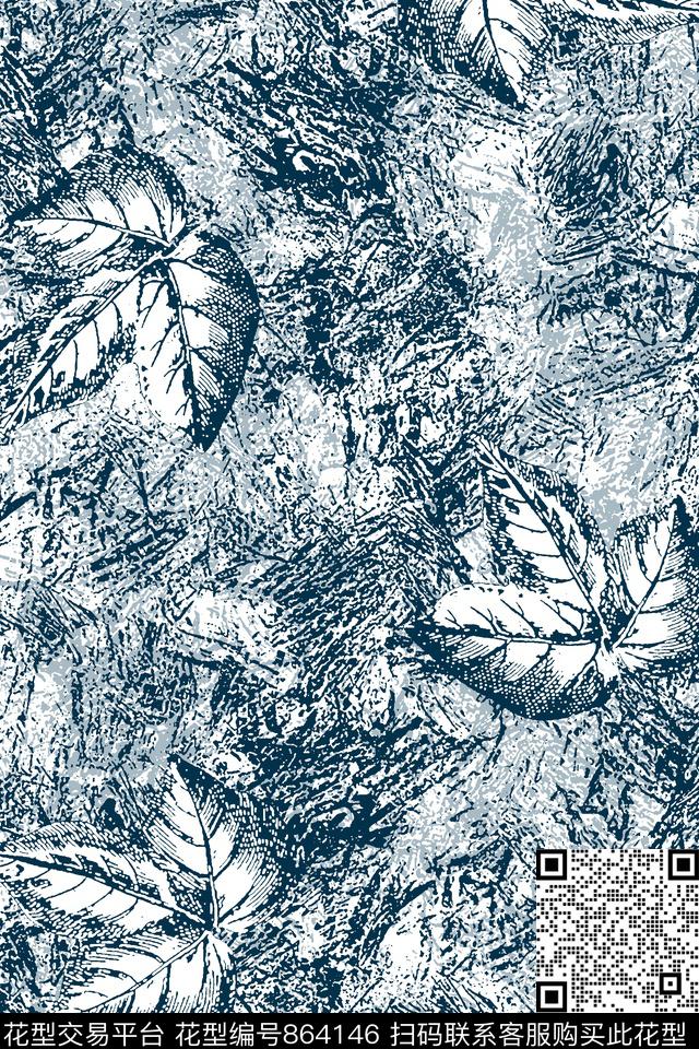 抽象纹理肌理纹理树叶传统印花华亿平台下载（图片编号: 864146） - 瓦栏（Walan）