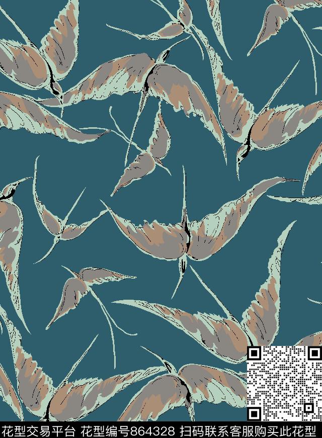 传统印花金昌分色图鹤传统印花华亿平台下载（图片编号: 864328） - 瓦栏（Walan）