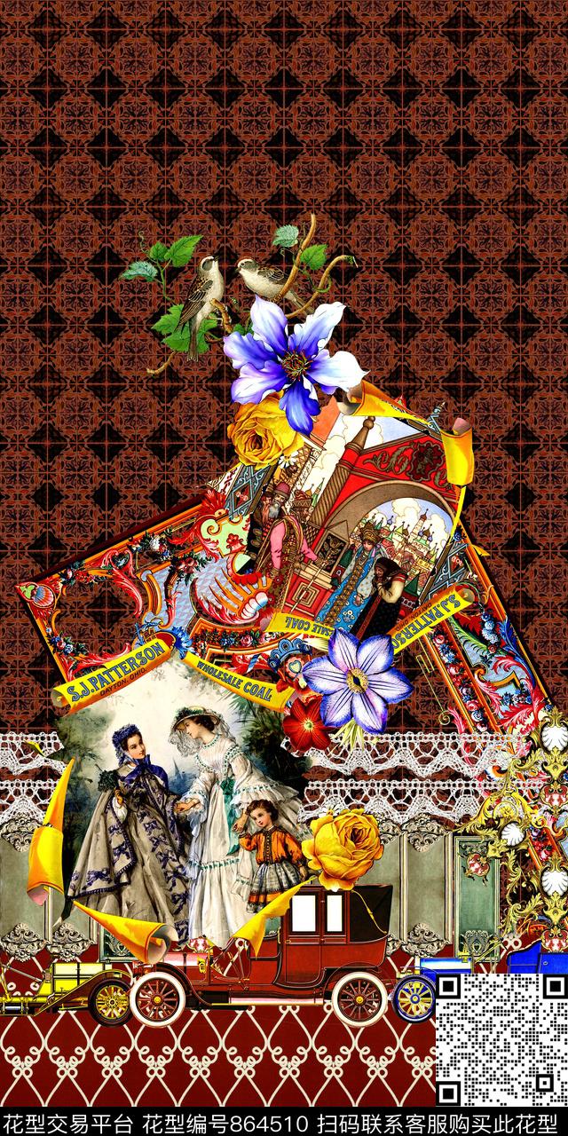 民族风条纹几何数码印花华亿平台下载（图片编号: 864510） - 瓦栏（Walan）