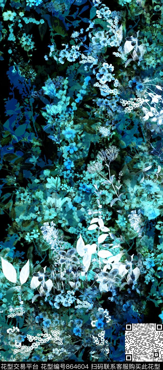 抽象数码叶子数码印花华亿平台下载（图片编号: 864604） - 瓦栏（Walan）