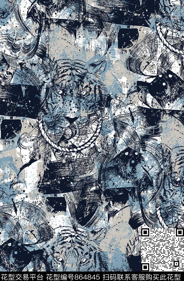 抽象纹理老虎肌理纹理传统印花华亿平台下载（图片编号: 864845） - 瓦栏（Walan）