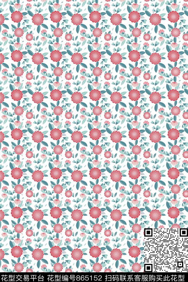 花朵小碎花花卉传统印花华亿平台下载（图片编号: 865152） - 瓦栏（Walan）
