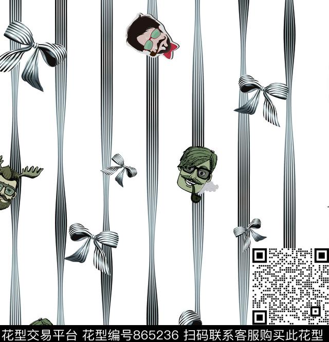 卡通竖条潮流数码印花华亿平台下载（图片编号: 865236） - 瓦栏（Walan）