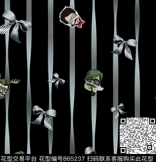 卡通竖条潮流数码印花华亿平台下载（图片编号: 865237） - 瓦栏（Walan）