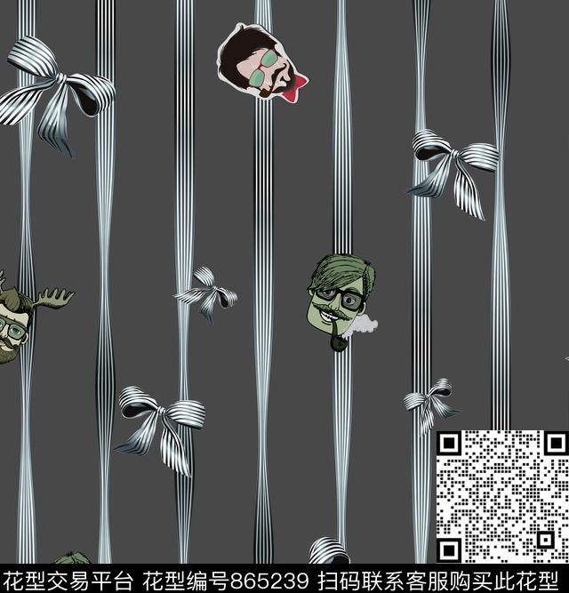 卡通竖条潮流数码印花华亿平台下载（图片编号: 865239） - 瓦栏（Walan）