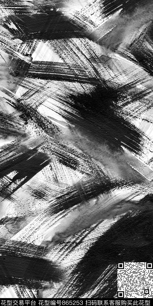 数码黑白肌理数码印花华亿平台下载（图片编号: 865253） - 瓦栏（Walan）