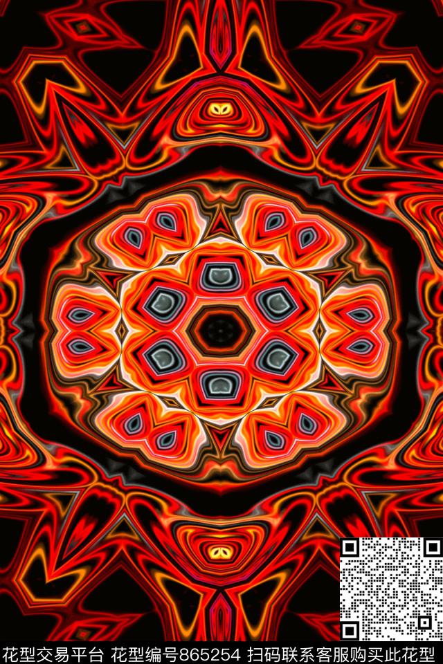 数码印花抽象数码印花华亿平台下载（图片编号: 865254） - 瓦栏（Walan）