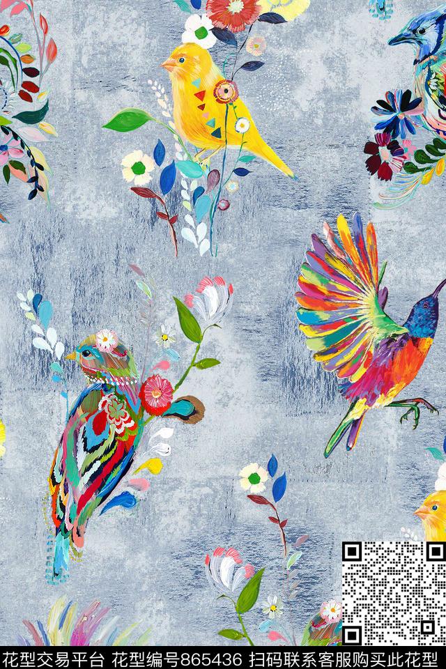 水彩荷花肌理数码印花华亿平台下载（图片编号: 865436） - 瓦栏（Walan）