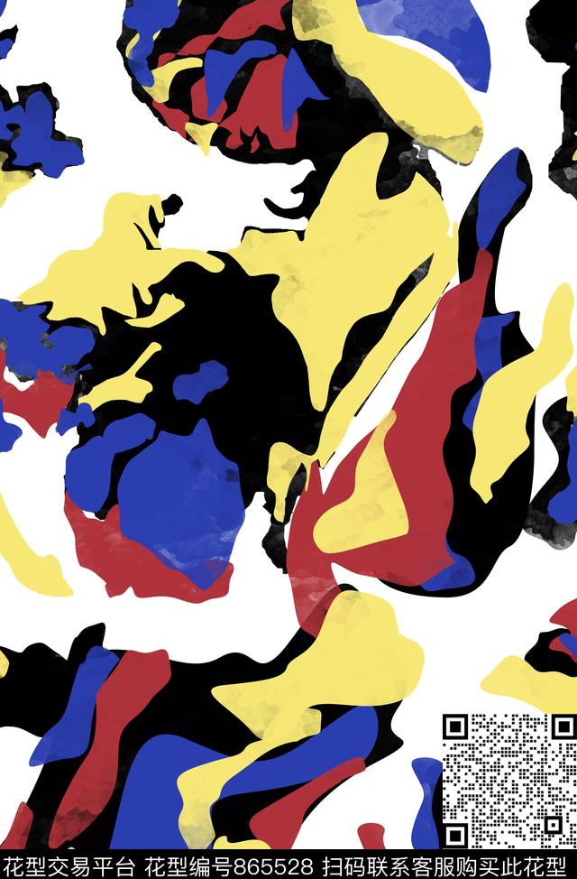 抽象几何色块传统印花华亿平台下载（图片编号: 865528） - 瓦栏（Walan）