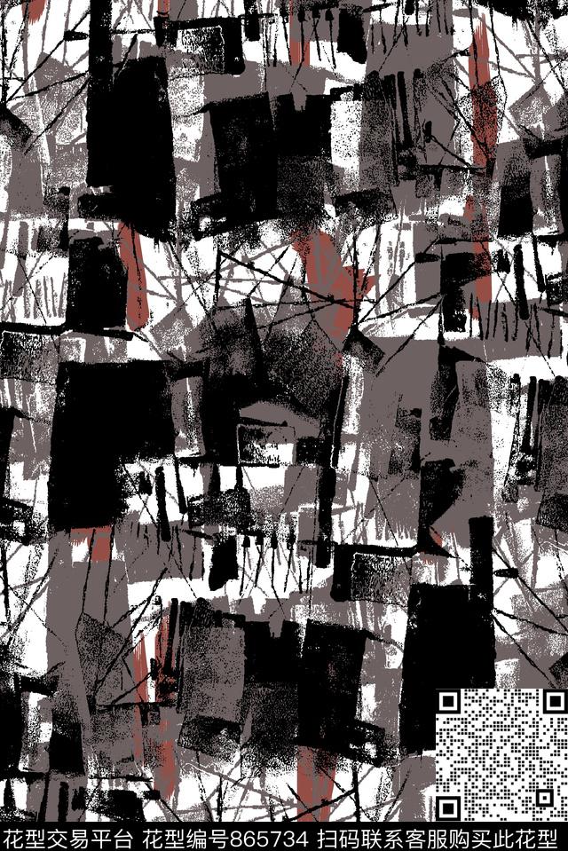 抽象纹理几何男装夹克华亿平台传统印花华亿平台下载（图片编号: 865734） - 瓦栏（Walan）