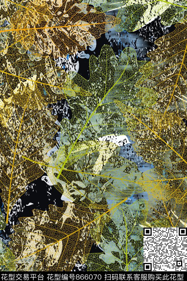 落叶肌理枫叶传统印花华亿平台下载（图片编号: 866070） - 瓦栏（Walan）