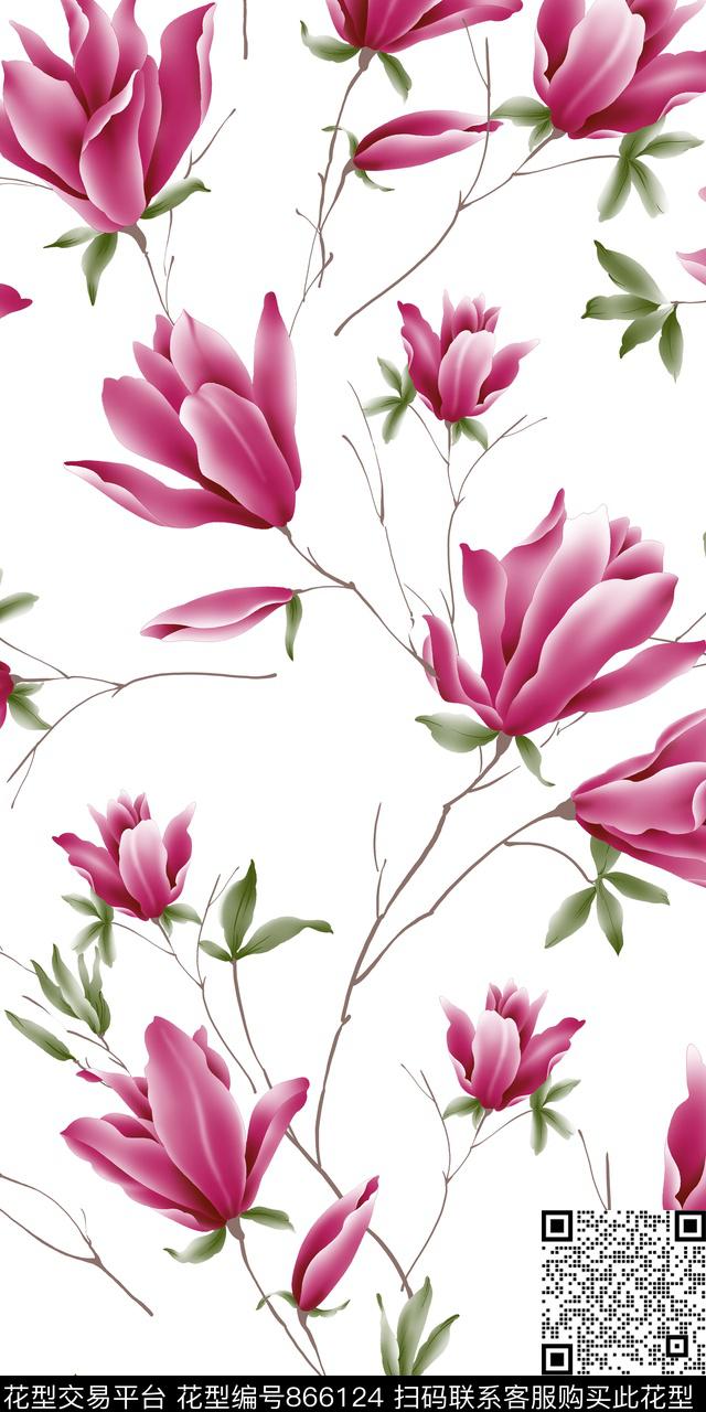 小清新花卉复古传统印花华亿平台下载（图片编号: 866124） - 瓦栏（Walan）
