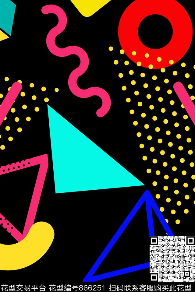 不规则几何三角形几何传统印花华亿平台下载（图片编号: 866251） - 瓦栏（Walan）