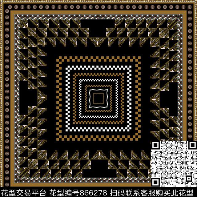 民族风几何方巾传统印花华亿平台下载（图片编号: 866278） - 瓦栏（Walan）