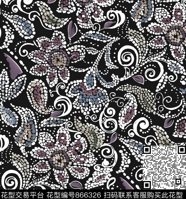 圆圈不规则几何解构数码印花华亿平台下载（图片编号: 866326） - 瓦栏（Walan）