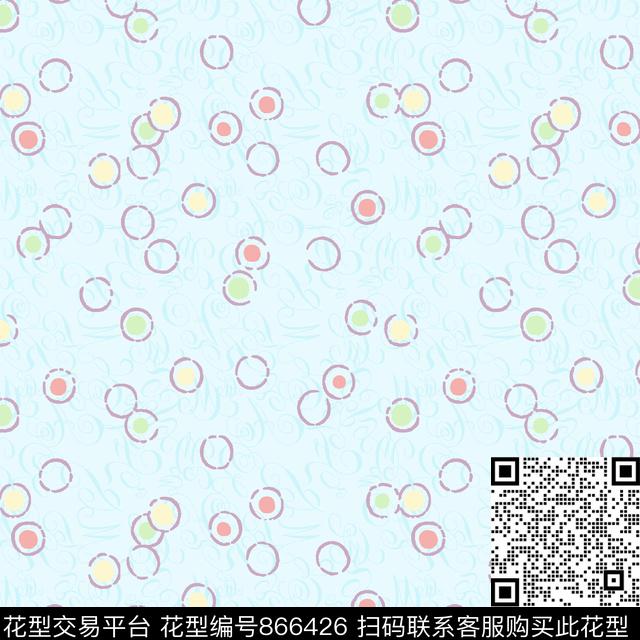 卡通圆圈圆形数码印花华亿平台下载（图片编号: 866426） - 瓦栏（Walan）