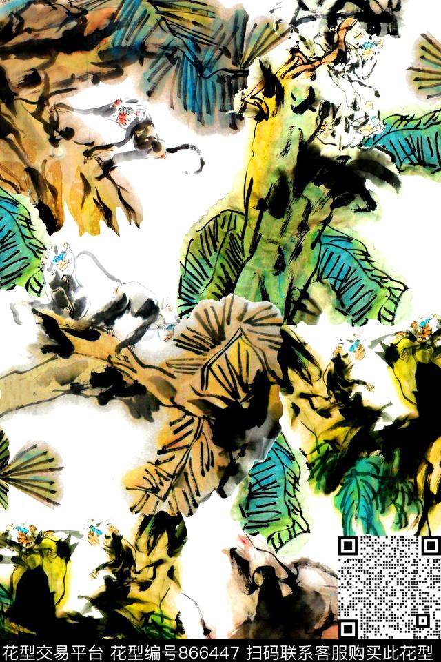 线描绣花刺绣数码印花华亿平台下载（图片编号: 866447） - 瓦栏（Walan）