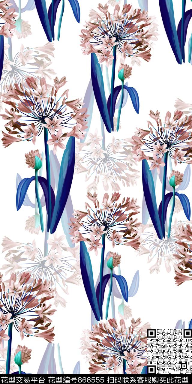 大花乱花花卉数码印花华亿平台下载（图片编号: 866555） - 瓦栏（Walan）