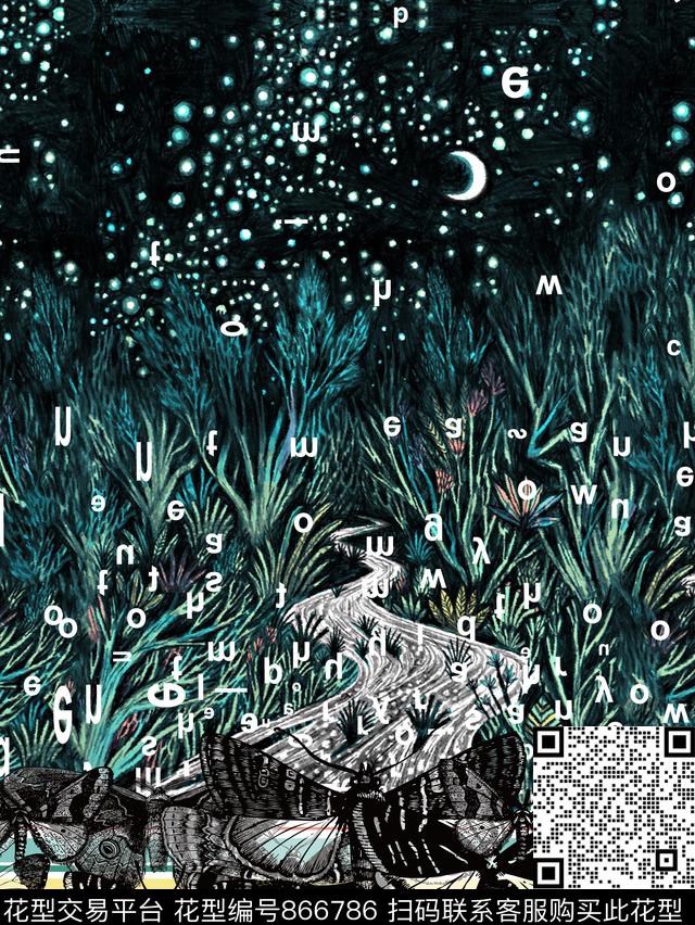 昆虫欧美秋冬数码印花华亿平台下载（图片编号: 866786） - 瓦栏（Walan）