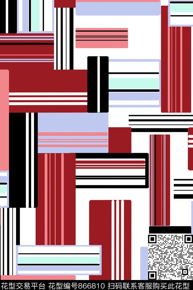 不规则几何解构几何传统印花华亿平台下载（图片编号: 866810） - 瓦栏（Walan）