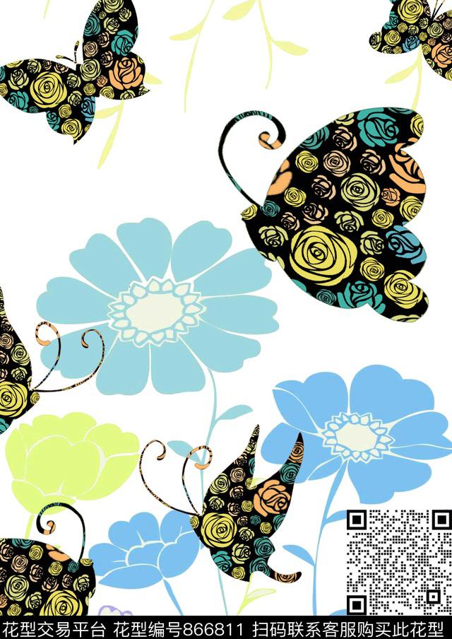 几何结合羽毛数码印花华亿平台下载（图片编号: 866811） - 瓦栏（Walan）