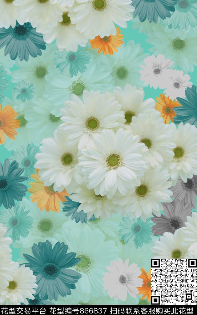 花卉花朵小碎花数码印花华亿平台下载（图片编号: 866837） - 瓦栏（Walan）