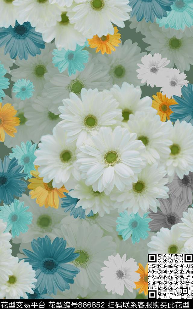 花卉花朵小碎花数码印花华亿平台下载（图片编号: 866852） - 瓦栏（Walan）