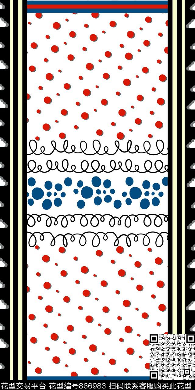 丝巾定位花几何配饰数码印花华亿平台下载（图片编号: 866983） - 瓦栏（Walan）