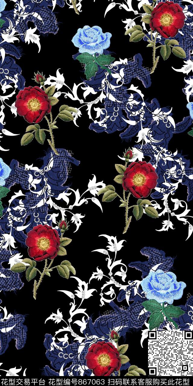 乱花小碎花兰花数码印花华亿平台下载（图片编号: 867063） - 瓦栏（Walan）