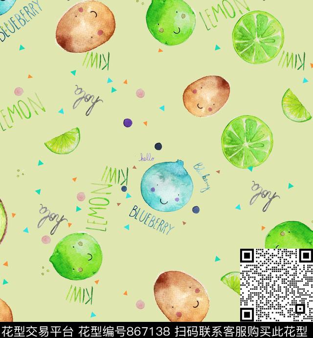 卡通水果可爱数码印花华亿平台下载（图片编号: 867138） - 瓦栏（Walan）