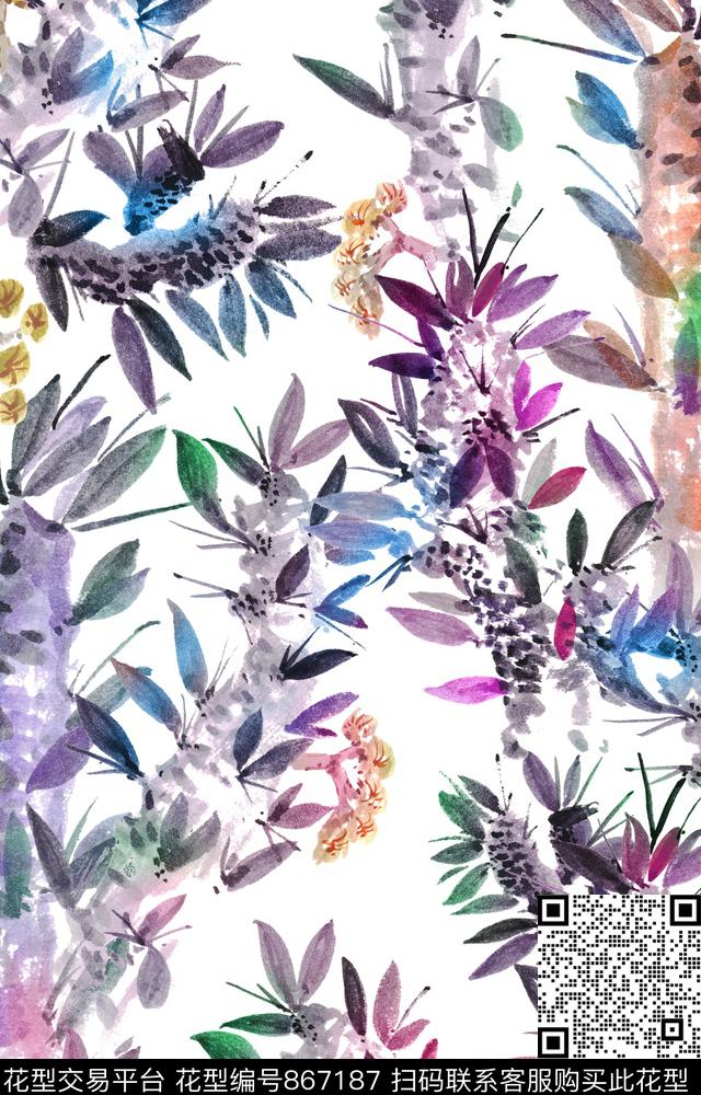 热带花朵小碎花数码印花华亿平台下载（图片编号: 867187） - 瓦栏（Walan）