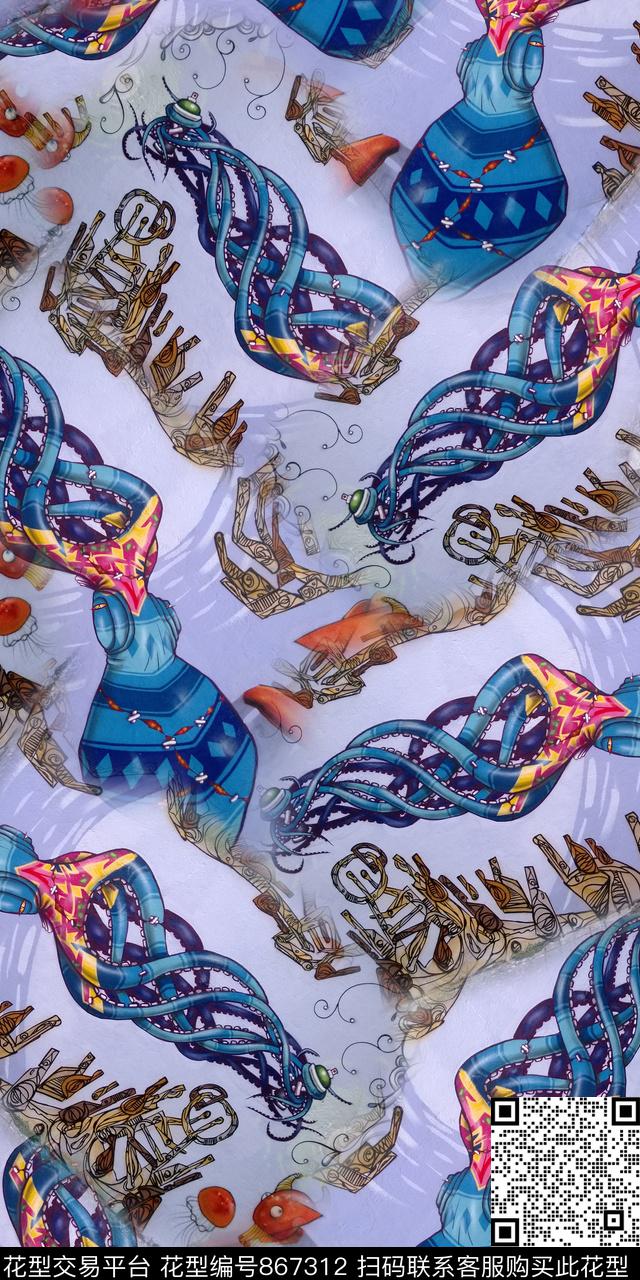 油画休闲创意数码印花华亿平台下载（图片编号: 867312） - 瓦栏（Walan）