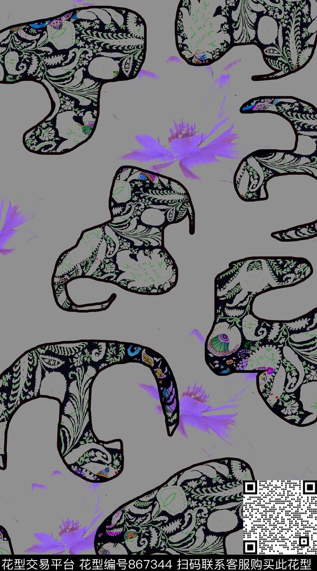 男装创意图案设计创意服装面料数码印花华亿平台下载（图片编号: 867344） - 瓦栏（Walan）