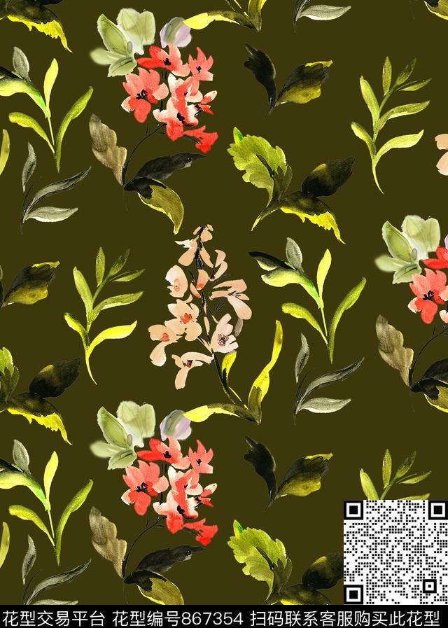 动物纹理花卉手绘数码印花华亿平台下载（图片编号: 867354） - 瓦栏（Walan）