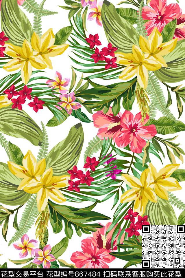 花瓣花朵花卉传统印花华亿平台下载（图片编号: 867484） - 瓦栏（Walan）