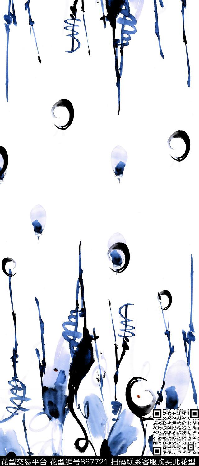数码抽象花卉数码印花华亿平台下载（图片编号: 867721） - 瓦栏（Walan）