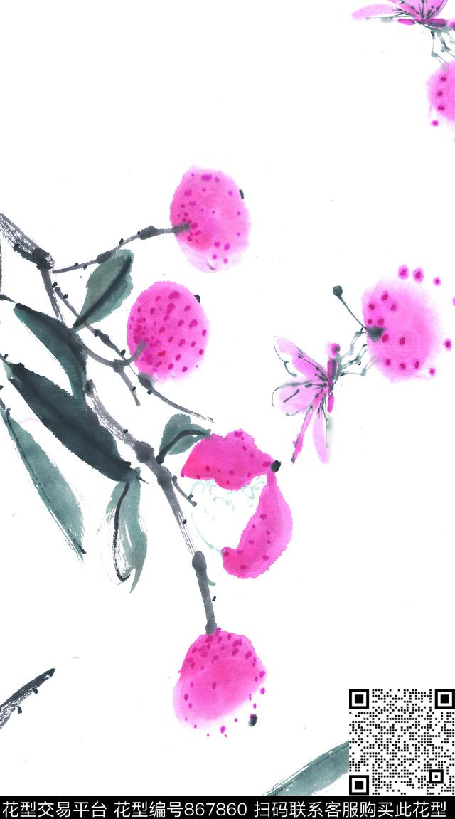 水墨画手绘自画数码印花华亿平台下载（图片编号: 867860） - 瓦栏（Walan）