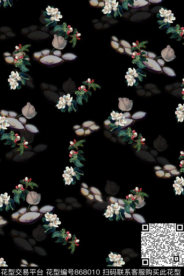 花朵花卉女装数码印花华亿平台下载（图片编号: 868010） - 瓦栏（Walan）