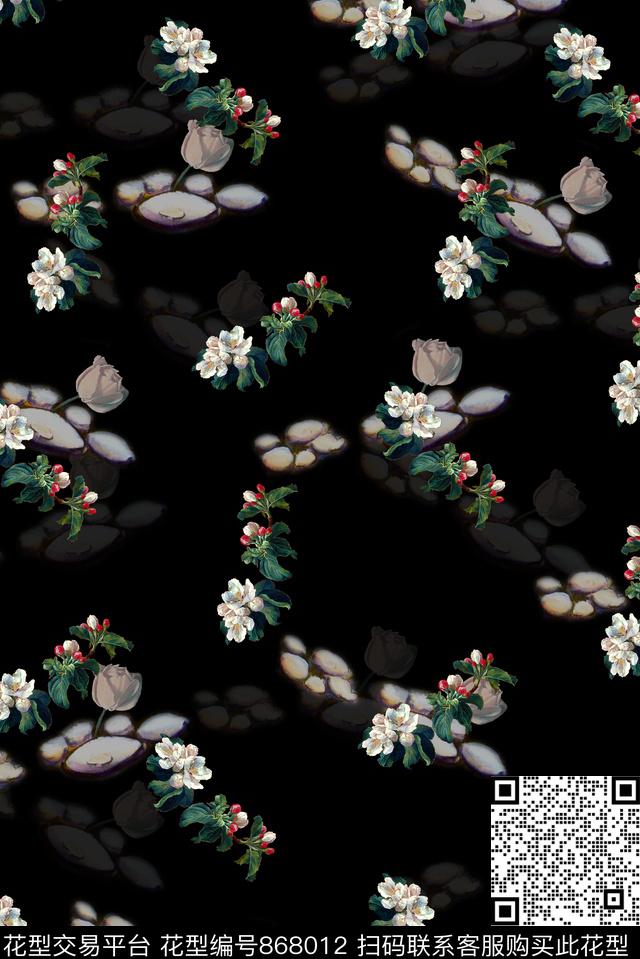 花朵花卉女装数码印花华亿平台下载（图片编号: 868012） - 瓦栏（Walan）