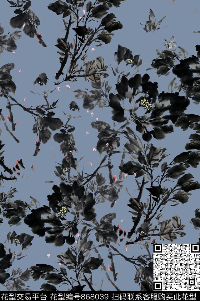 小碎花花朵花卉数码印花华亿平台下载（图片编号: 868039） - 瓦栏（Walan）
