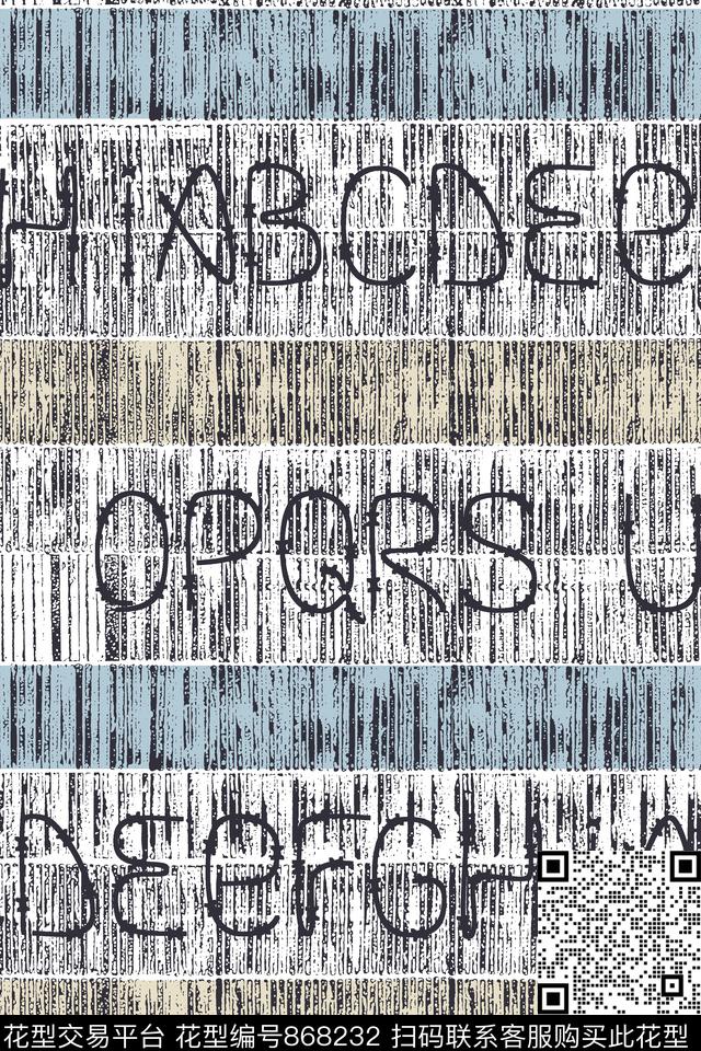抽象纹理纹理条纹英文字母传统印花华亿平台下载（图片编号: 868232） - 瓦栏（Walan）
