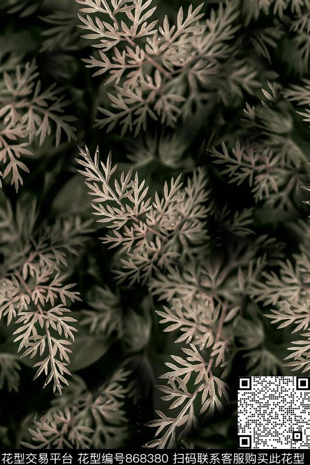 植物叶子风景数码印花华亿平台下载（图片编号: 868380） - 瓦栏（Walan）