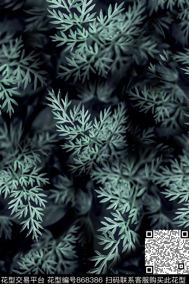 植物叶子风景数码印花华亿平台下载（图片编号: 868386） - 瓦栏（Walan）